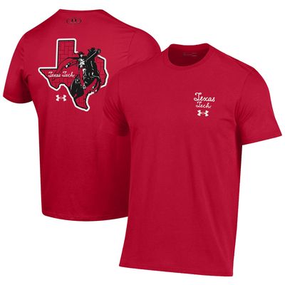 Men's Under Armour Red Texas Tech Red Raiders Throwback Cursive Performance Cotton T-Shirt