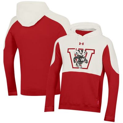 Men's Under Armour Red Wisconsin Badgers Iconic Pullover Hoodie