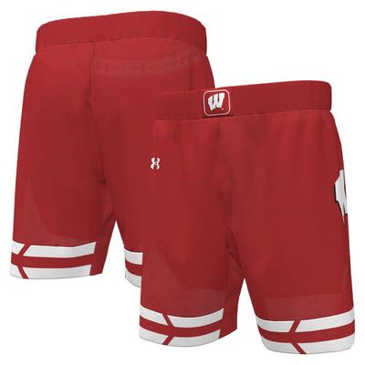 Men's Under Armour Red Wisconsin Badgers Replica Basketball Shorts