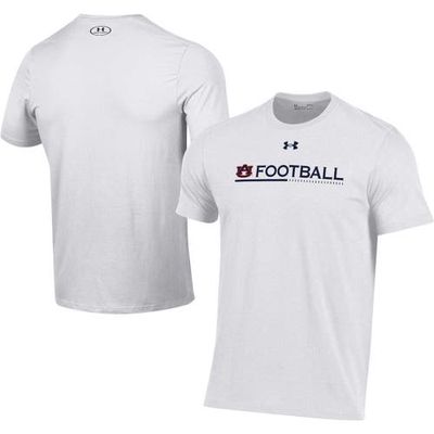 Men's Under Armour White Auburn Tigers 2022 Sideline Football Performance Cotton T-Shirt