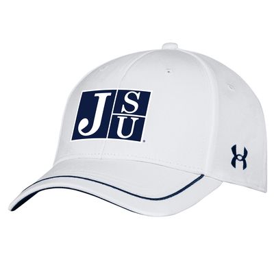 Men's Under Armour White Jackson State Tigers Blitzing Accent Iso-Chill Adjustable Hat