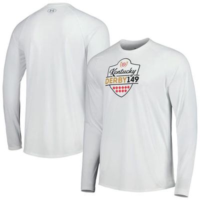 Men's Under Armour White Kentucky Derby 149 Long Sleeve Raglan Tech T-Shirt