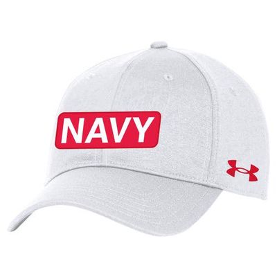 Men's Under Armour White Navy Midshipmen 2022 Special Games NASA Adjustable Hat