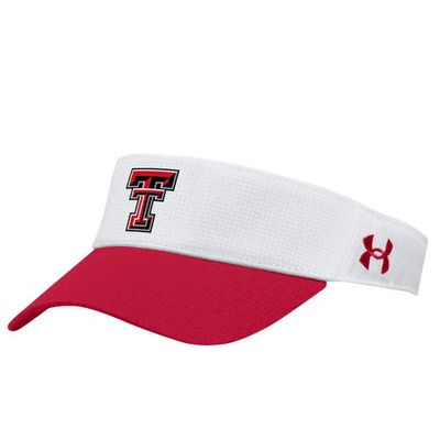Men's Under Armour White Texas Tech Red Raiders Logo Performance Adjustable Visor