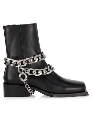 Men's Unisex 2" Reese Chain Boots - Black Silver - Size 9 - Black Silver - Size 9
