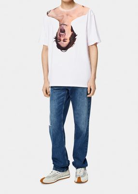 Men's Upside Down Screaming Face T-Shirt