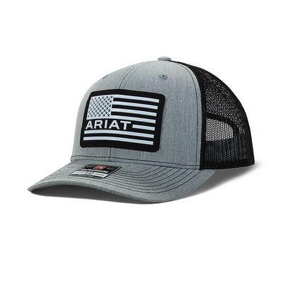 Men's Usa flag patch logo cap in Grey, Size: OS by Ariat