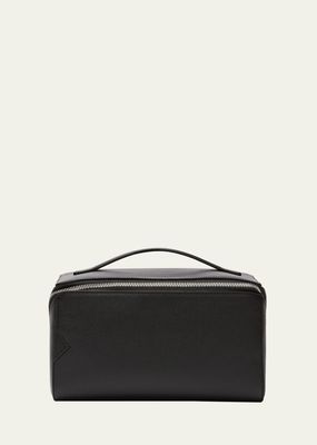 Men's V-Line Soft Leather Toiletry Bag