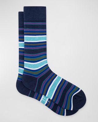 Men's Valentino Stripe Crew Socks