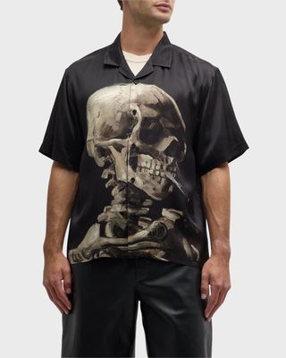 Men's Van Gogh Skeleton Camp Shirt