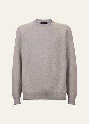 Men's Vanise Dinghy Cashmere-Cotton Ribbed Crewneck Sweater