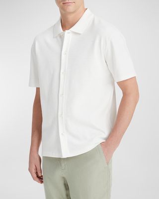 Men's Variegated Jacquard Short-Sleeve Shirt