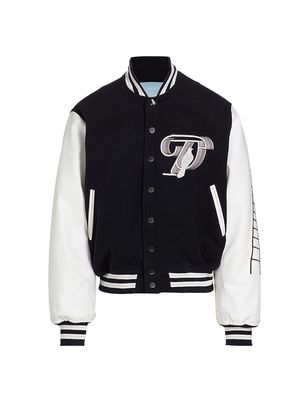 Men's Varsity Letterman Jacket - Black - Size Small