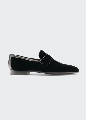 Men's Velvet Formal Slip-On Loafers
