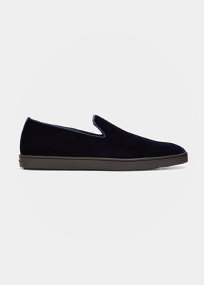 Men's Velvet Slip-On Sneaker Loafers