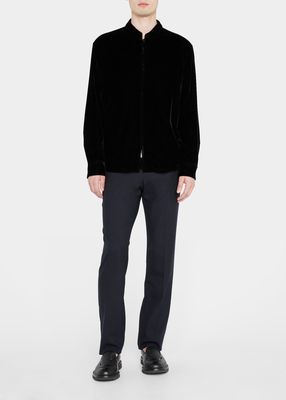 Men's Velvet Zip-Up Jacket