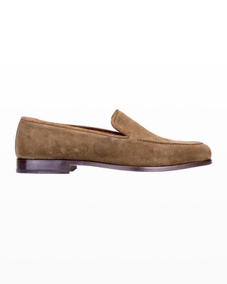 Men's Venetian Apron-Toe Suede Loafers