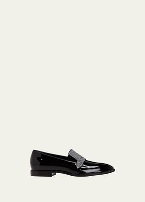 Men's Vernice Crystal-Strap Patent Leather Loafers