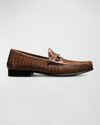 Men's Verona II Croc-Effect Italian Bit Loafers