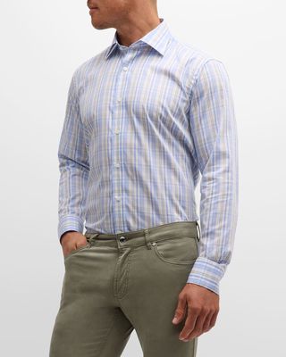 Men's Viggo Check-Print Cotton Sport Shirt