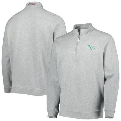 Men's Vineyard Vines Heathered Gray Philadelphia Eagles Throwback Shep Shirt Half-Zip Jacket in Heather Gray