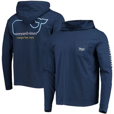 Men's Vineyard Vines Navy Tampa Bay Rays Team Long Sleeve Hoodie T-Shirt