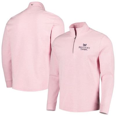 Men's Vineyard Vines Pink Kentucky Derby Saltwater Quarter-Zip Sweatshirt