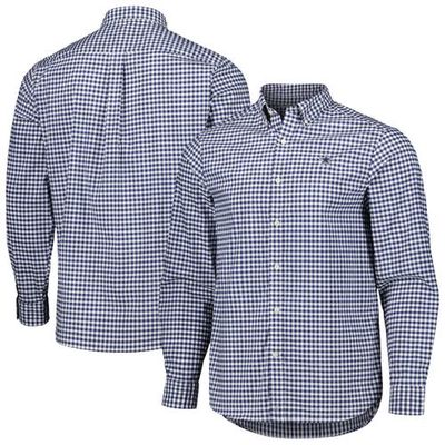 Men's Vineyard Vines Royal Dallas Cowboys On-the-Go brrr Tri-Blend Long Sleeve Button-Down Shirt