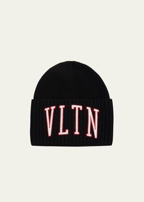 Men's VLTN Embroidered Beanie Hat