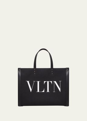 Men's VLTN Medium Canvas Tote Bag