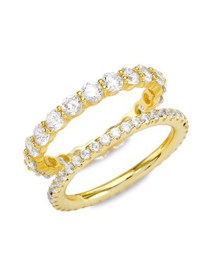 Men's Vroom 14K Yellow Gold Vermeil & Cubic Zirconia 2-Piece Ring Set - Gold - Size 6 - Gold - Size 6