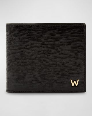 Men's W-Logo Recycled Leather Billfold Wallet