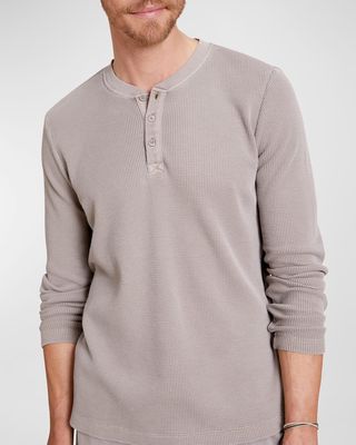 Men's Waffle-Knit Henley T-Shirt