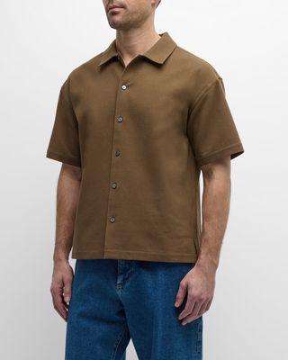 Men's Waffle Textured Sport Shirt