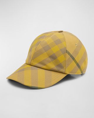 Men's Washed Check 6-Panel Baseball Hat