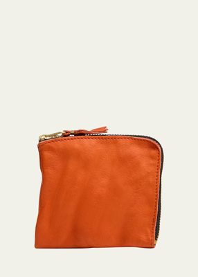 Men's Washed Leather Zip Wallet
