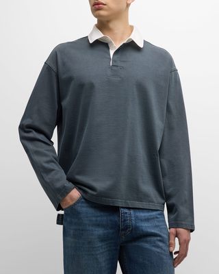 Men's Washed-Out Jersey Polo Shirt