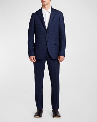 Men's Wavy Jacquard Suit Jacket