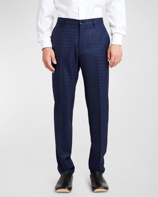 Men's Wavy Jacquard Suit Trousers