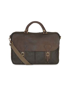 Men's Wax Finish Briefcase - Olive