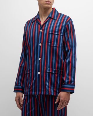 Men's Wellington 55 Cotton Stripe Long Pajama Set