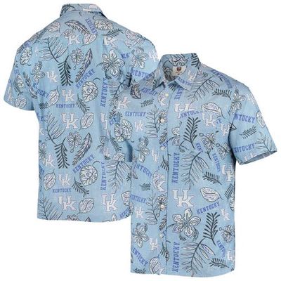 Men's Wes & Willy Light Blue Kentucky Wildcats Vintage Floral Button-Up Shirt