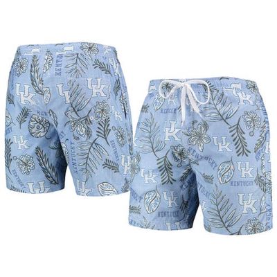 Men's Wes & Willy Light Blue Kentucky Wildcats Vintage Floral Swim Trunks