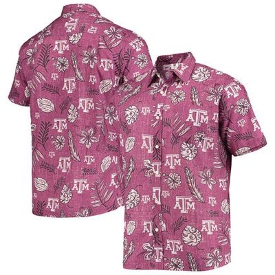 Men's Wes & Willy Maroon Texas A & M Aggies Vintage Floral Button-Up Shirt