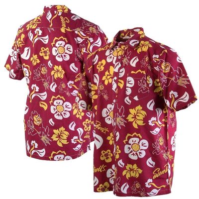 Men's Wes & Willy Red Arizona State Sun Devils Floral Button-Up Shirt