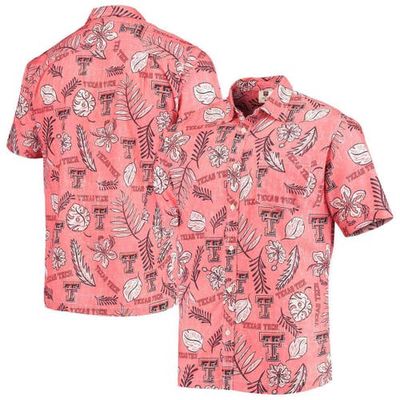 Men's Wes & Willy Red Texas Tech Red Raiders Vintage Floral Button-Up Shirt