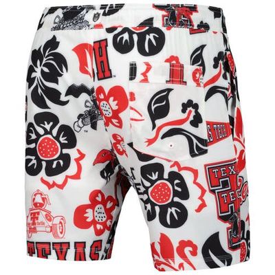 Men's Wes & Willy White Texas Tech Red Raiders Vault Tech Swimming Trunks