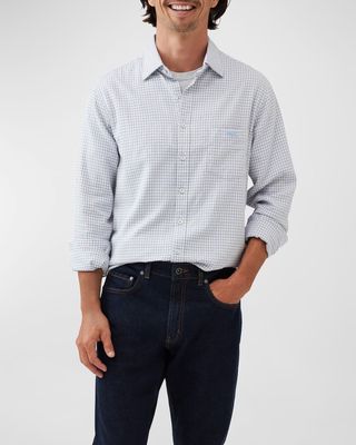 Men's Whare Creek Cotton Micro-Check Sport Shirt