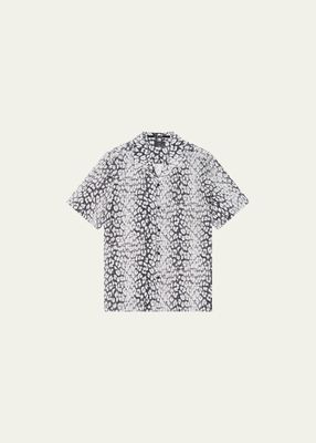 Men's White Noise Leopard Resort Shirt