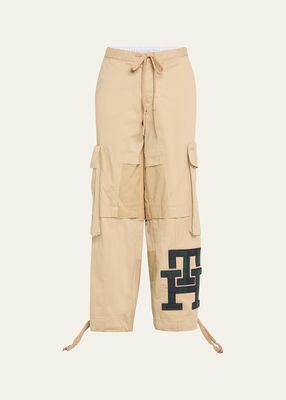 Men's Wide-Leg Cargo Chino Pants